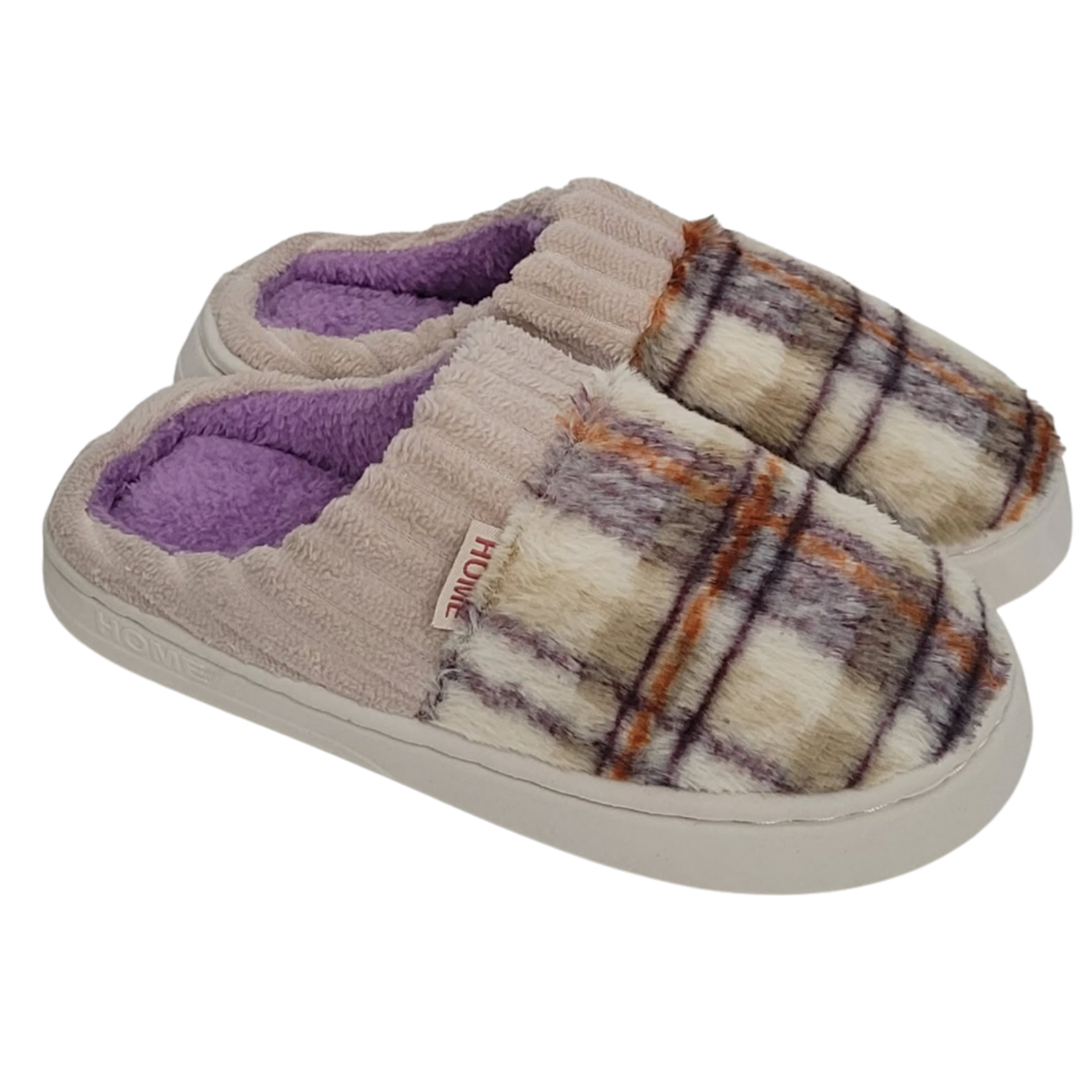 Pantoufles | Motifs à carreaux | Disponibles en trois choix de couleurs