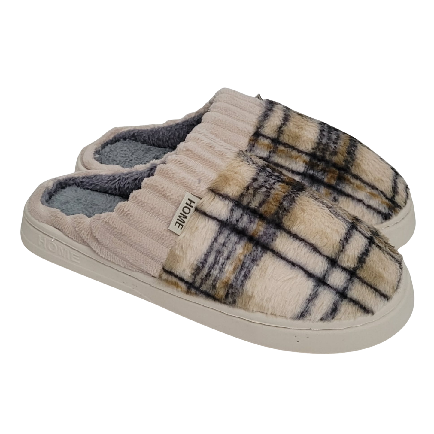 Pantoufles | Motifs à carreaux | Disponibles en trois choix de couleurs
