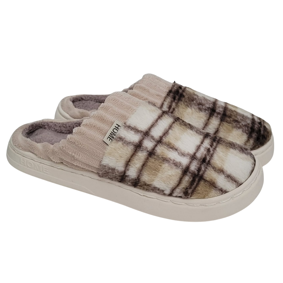 Pantoufles | Motifs à carreaux | Disponibles en trois choix de couleurs