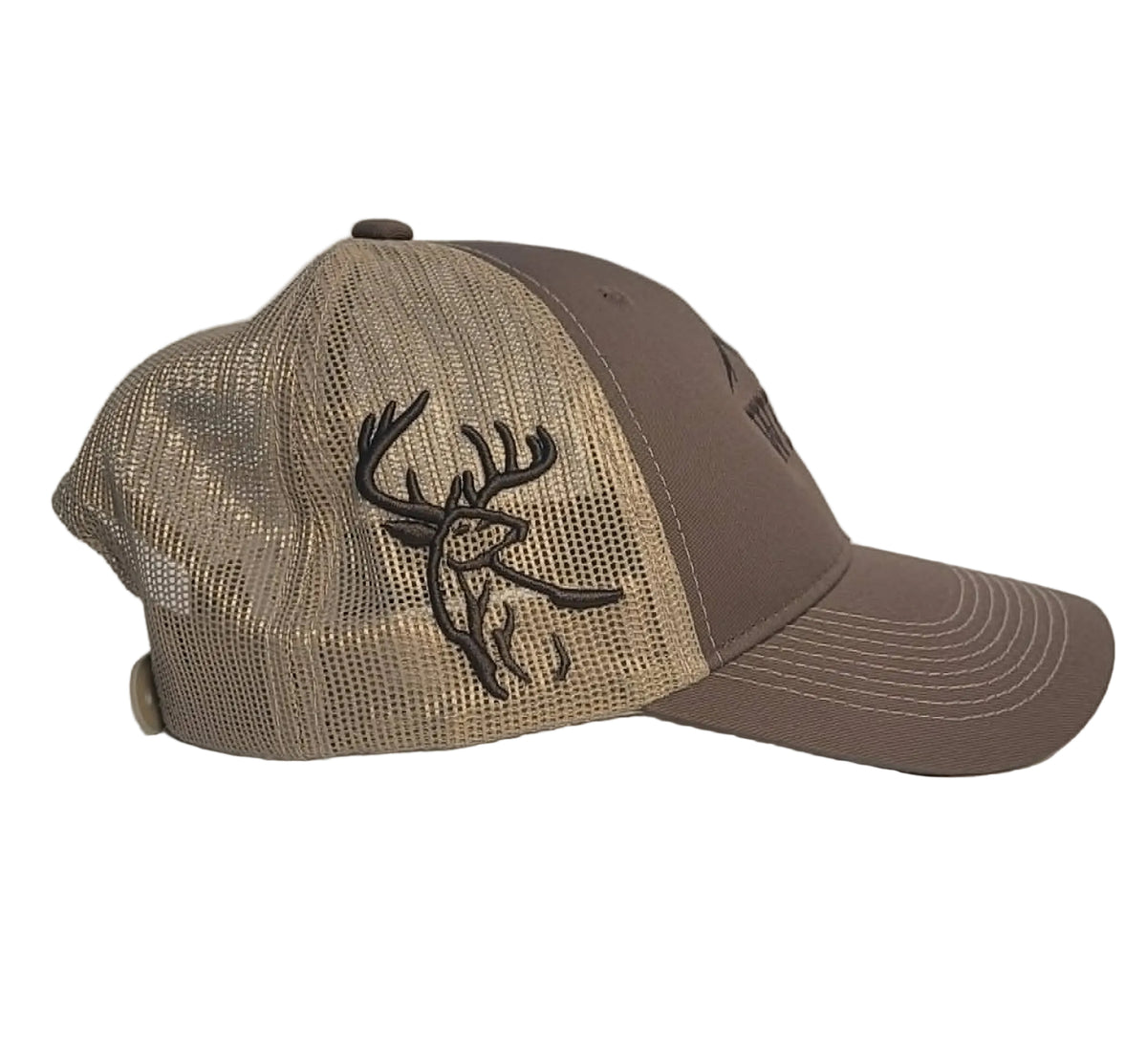 Casquette western style chasseur | Logo brodé noir WC | Brun