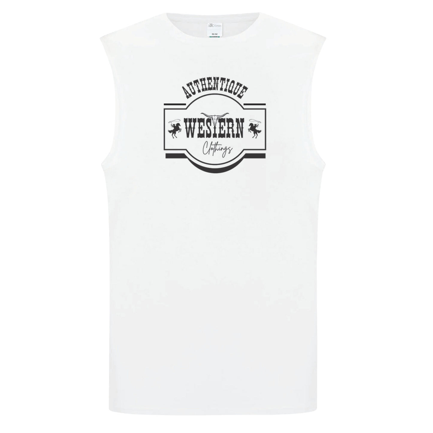 T-shirt Western sans manche Homme | AUT | Blanc