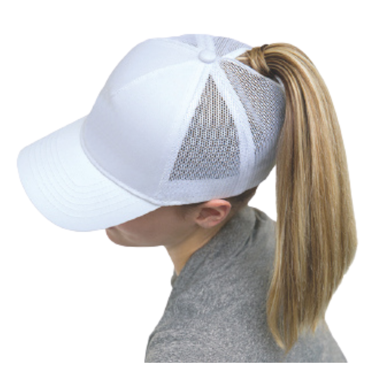 Casquette western | Logo brodé blanc CGIRL | Blanche et maille blanche