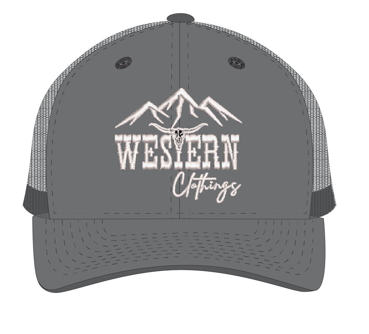 Casquette Western Enfant | WC | Gris et maille noire