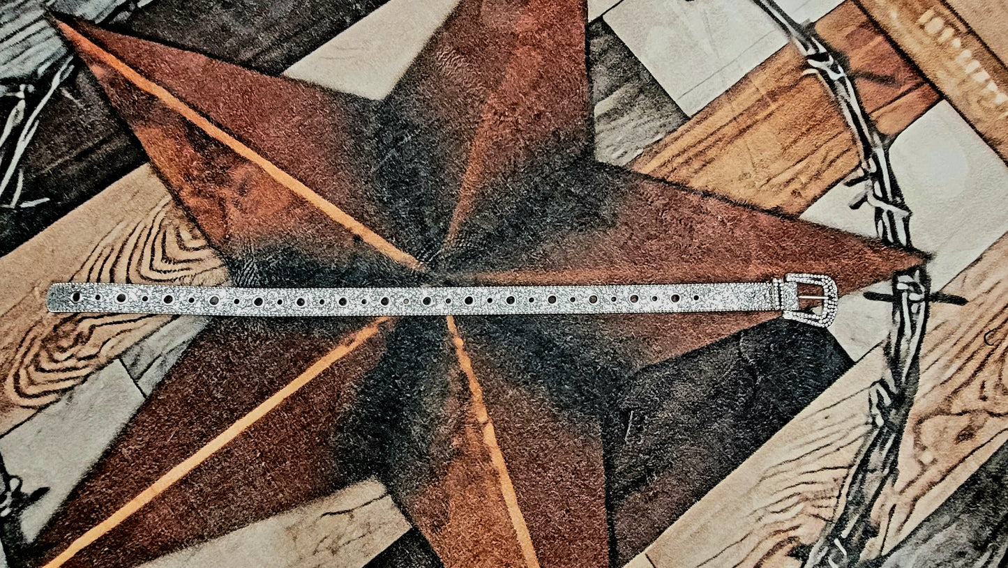 Ceinture | Gris argent avec strass