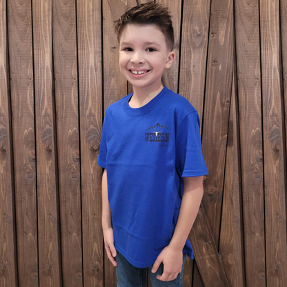 T-shirt western enfant | CRA | Bleu royal