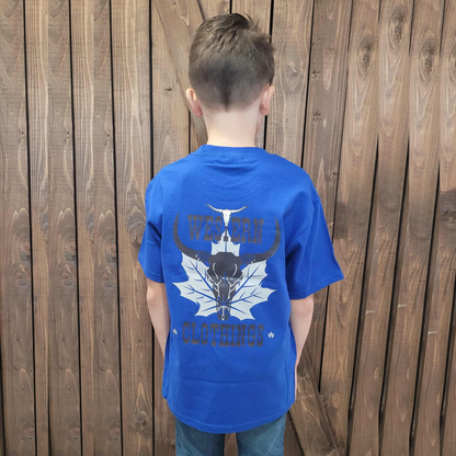 T-shirt western enfant | CRA | Bleu royal