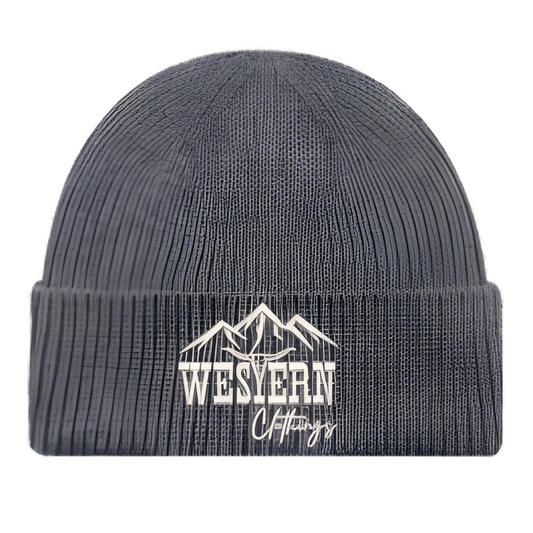 Tuque brodée avec rebord | Grise