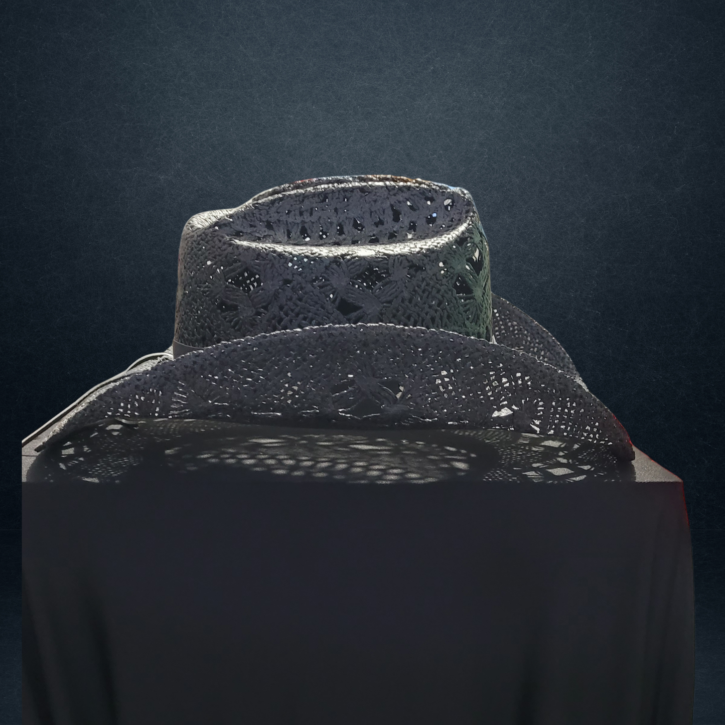 Chapeau de cowboy en paille noir