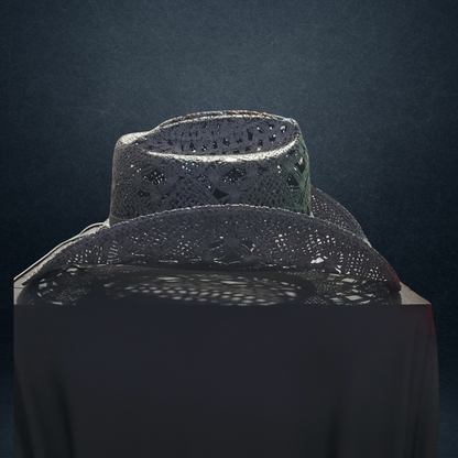 Chapeau de cowboy en paille noir