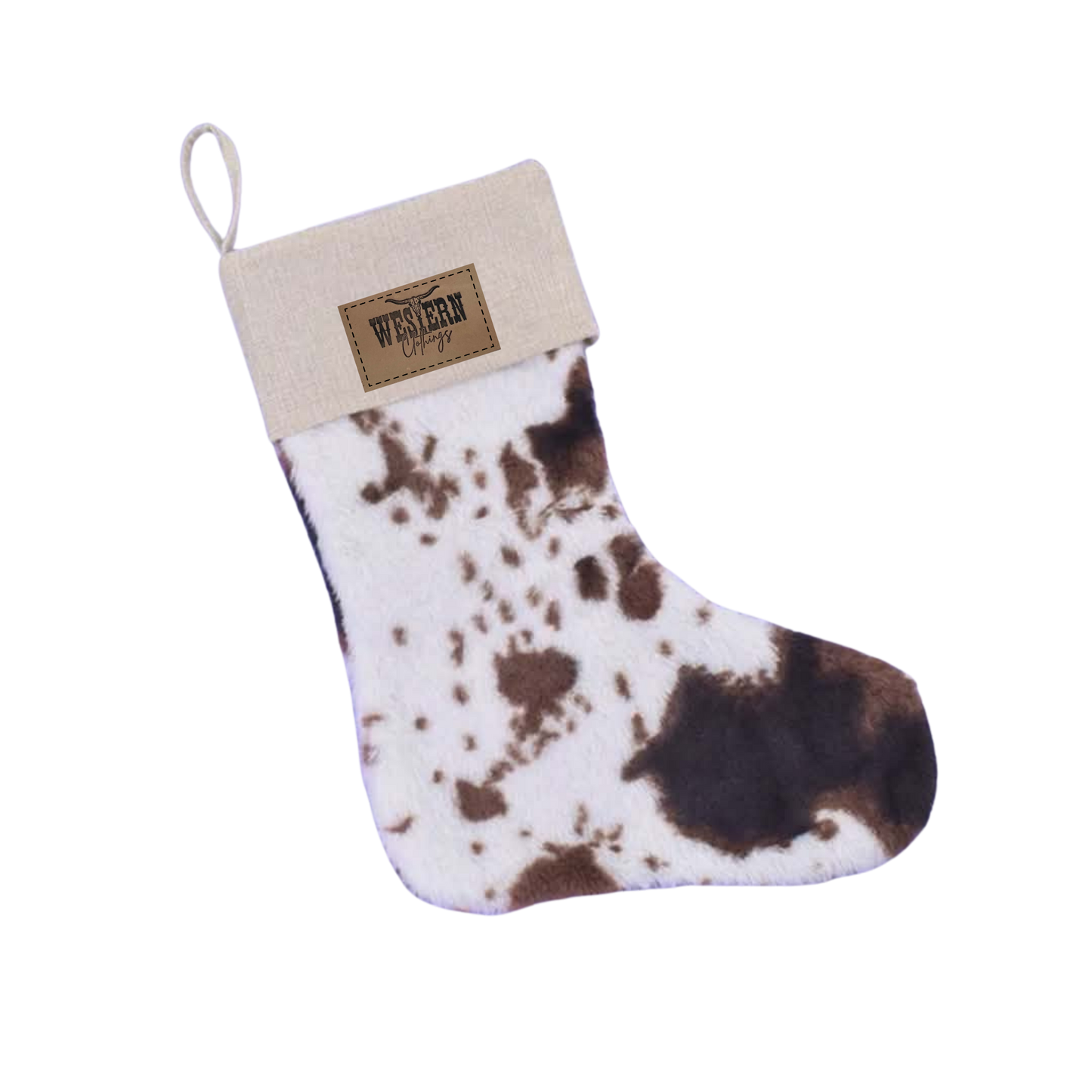 Bas de Noël rebord en jute