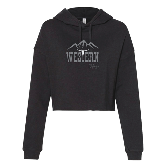 Crop top Western Femme hoodie | WC | Noir