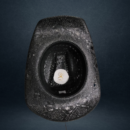 Chapeau de cowboy en paille noir