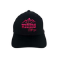 Casquette western | Logo WC brodé rose | Noire et maille noire