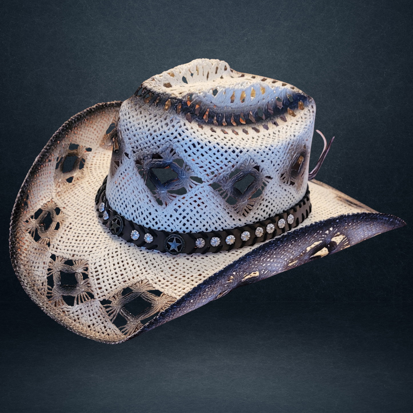 Chapeau de cowboy en paille beige