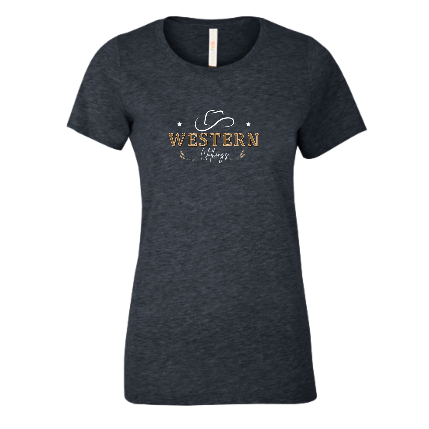 T-shirt Western Femme col rond | HAT | Gris chiné