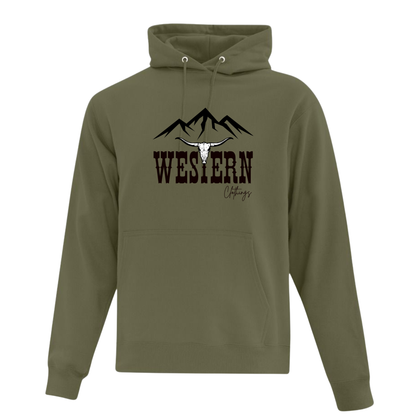 Hoodie Western Unisexe | WC  | Caramel, noir, vert militaire ou sable
