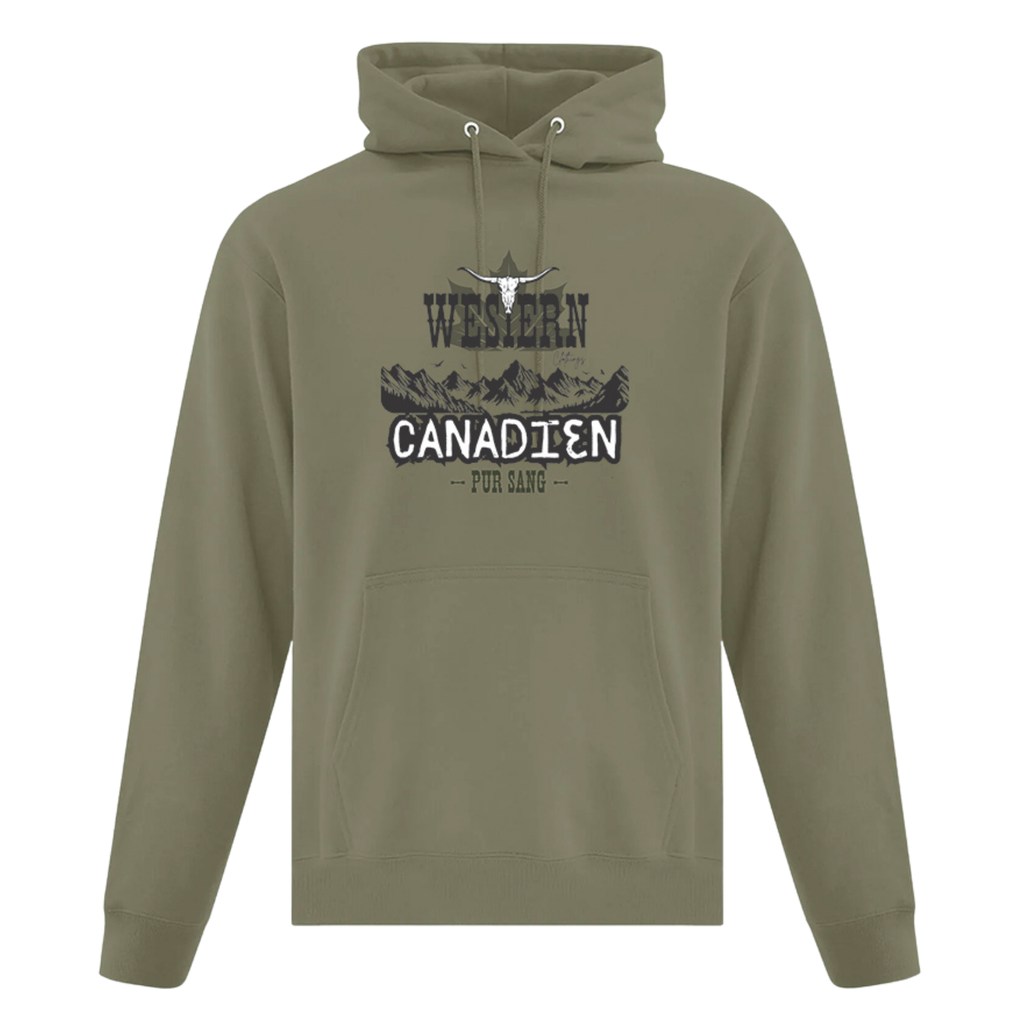 Hoodie Western Unisexe | CN | Vert militaire
