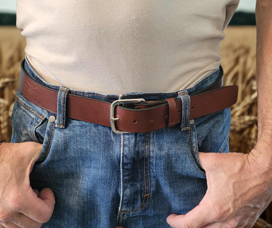 Ceinture en cuir | Brun cognac