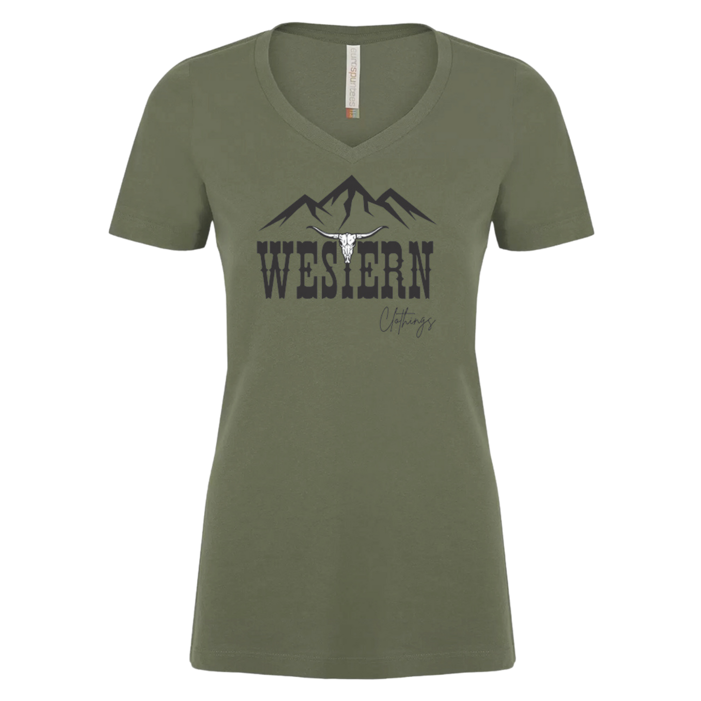 T-shirt Western Femme col en v | WC | Mousse