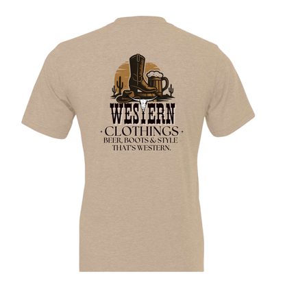 T-shirt Western Homme | BBS | Sable