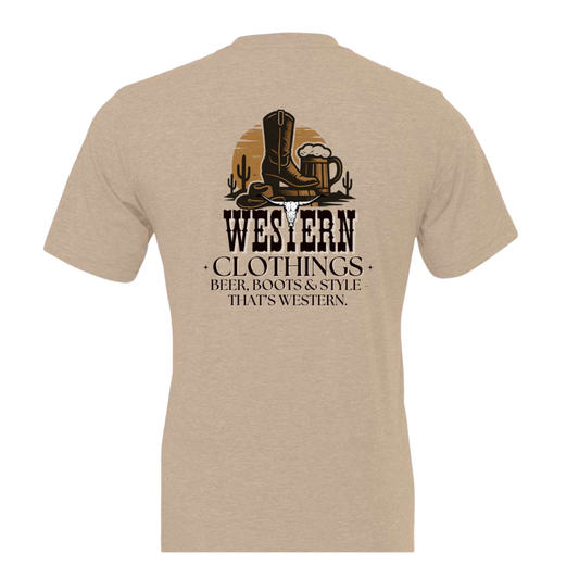 T-shirt Western Homme | BBS | Sable