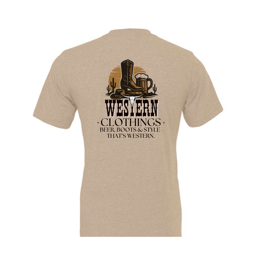 T-shirt Western Homme | BBS | Sable