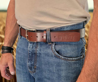 Ceinture en cuir | Brun cognac