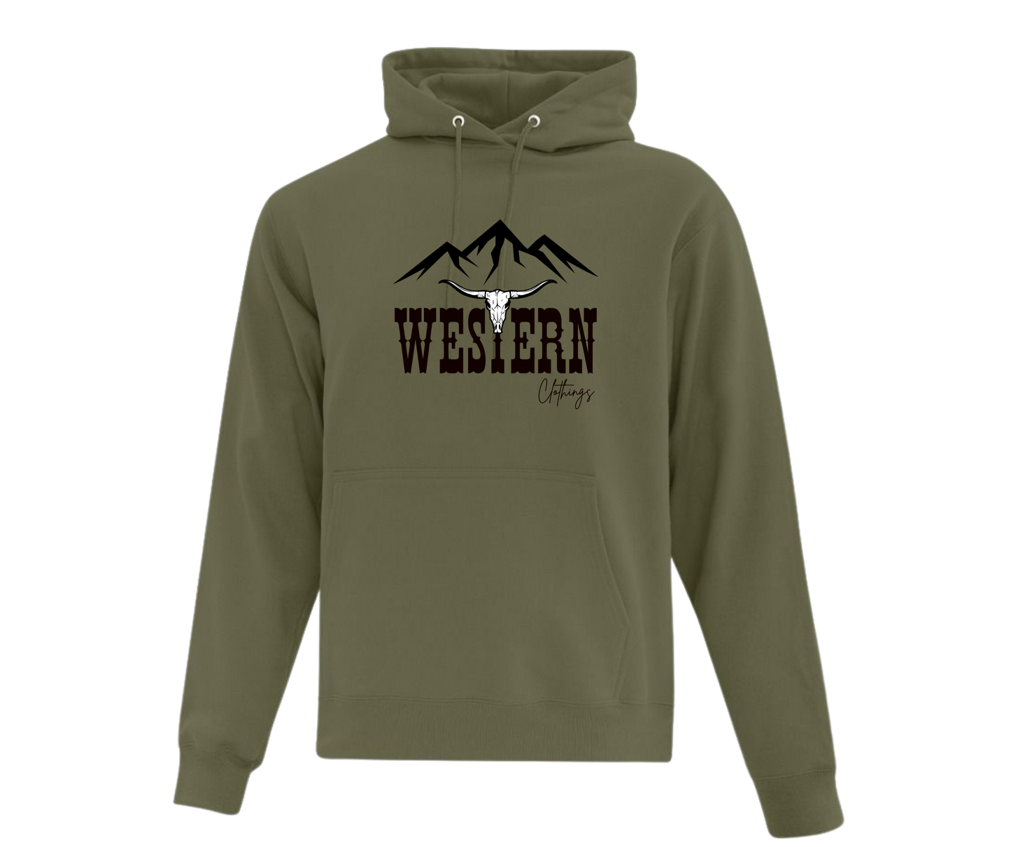 Hoodie Western Unisexe | WC  | Vert militaire