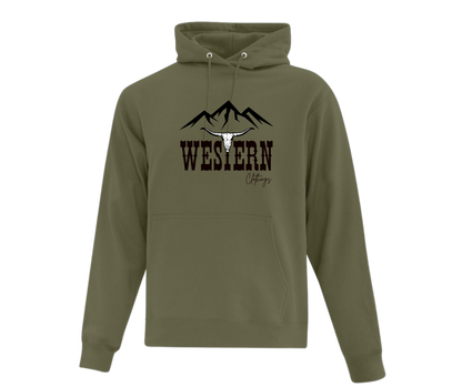 Hoodie Western Unisexe | WC  | Vert militaire