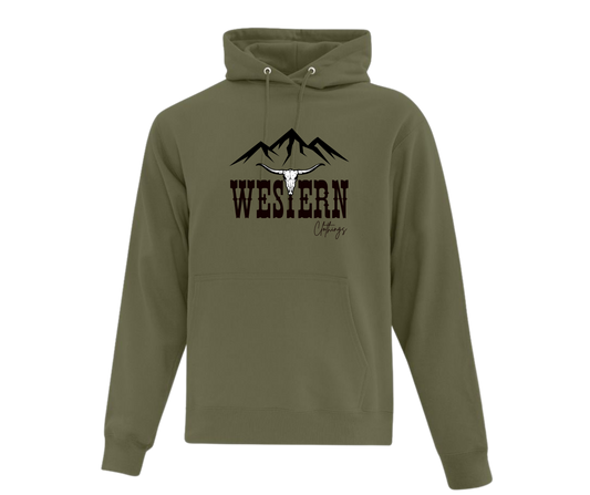 Hoodie Western Unisexe | WC  | Vert militaire