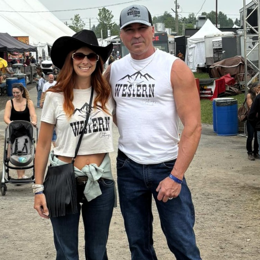 T-shirt Western sans manche Homme | WC | Blanc