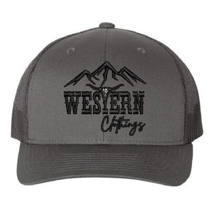 Casquette western | Logo brodé noir WC | Charcoal et maille noire