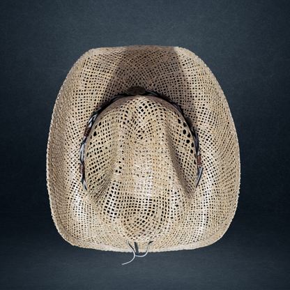 Chapeau de cowboy en paille beige
