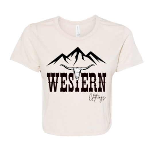 Crop top Western court femme | WC | Beige