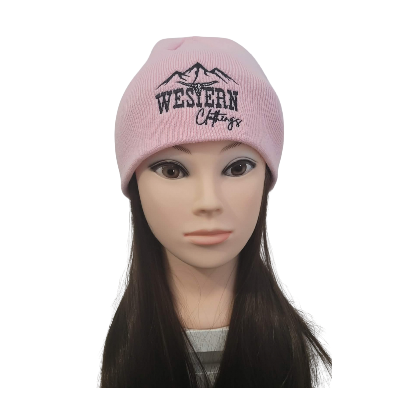 Tuque sans rebord | Brodée noire ou rose