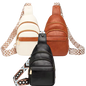 Sac à bandoulière en cuir PU, brun, noir ou crème