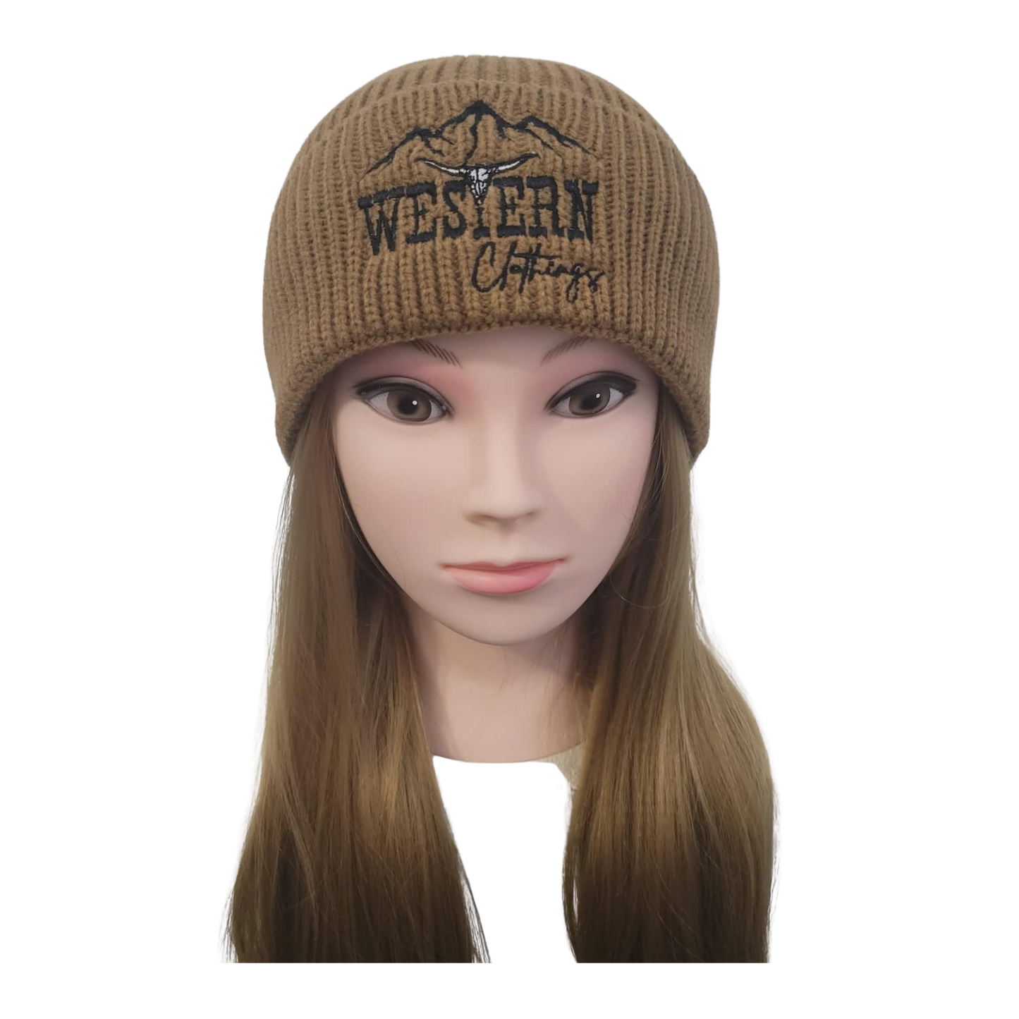 Tuque brodée avec rebord | Noire, grise ou caramel