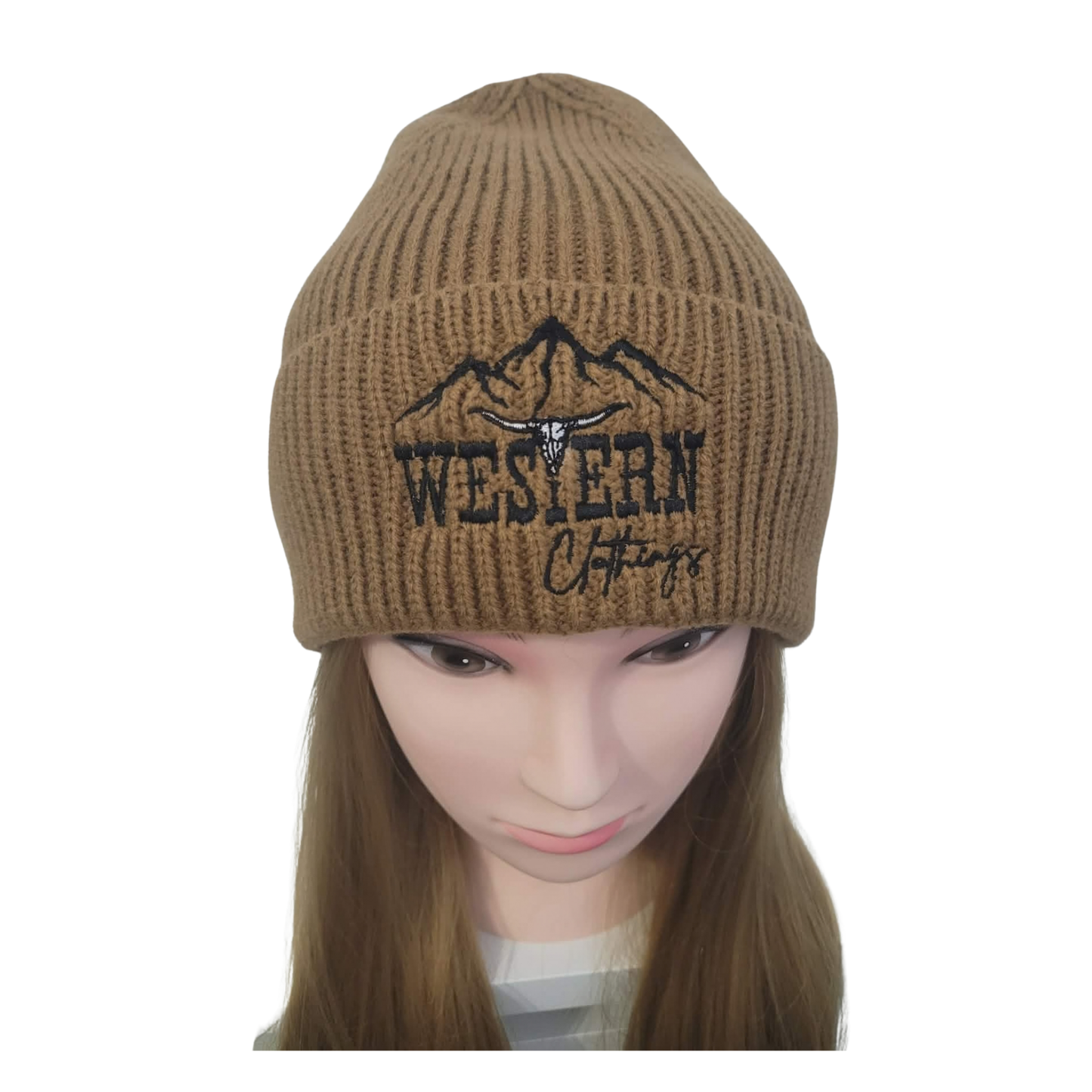 Tuque brodée avec rebord | Noire, grise ou caramel