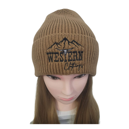 Tuque brodée avec rebord | Noire, grise ou caramel