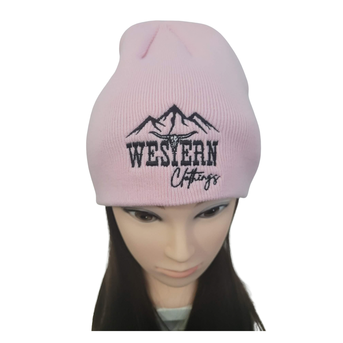 Tuque sans rebord | Brodée noire ou rose