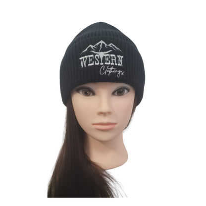 Tuque brodée avec rebord | Noire, grise ou caramel