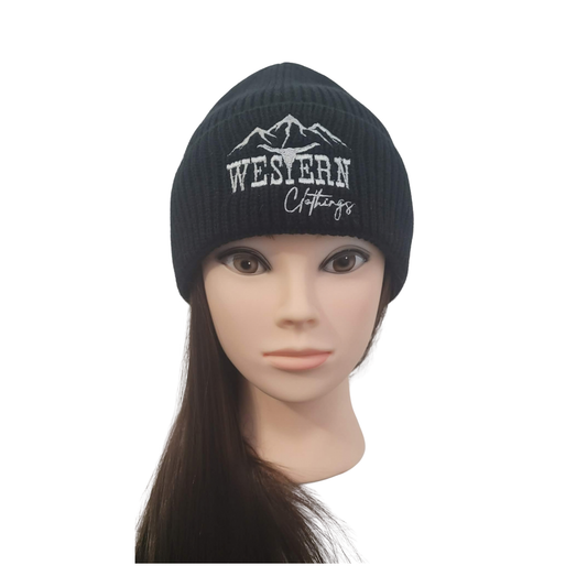 Tuque brodée avec rebord | Noire, grise ou caramel