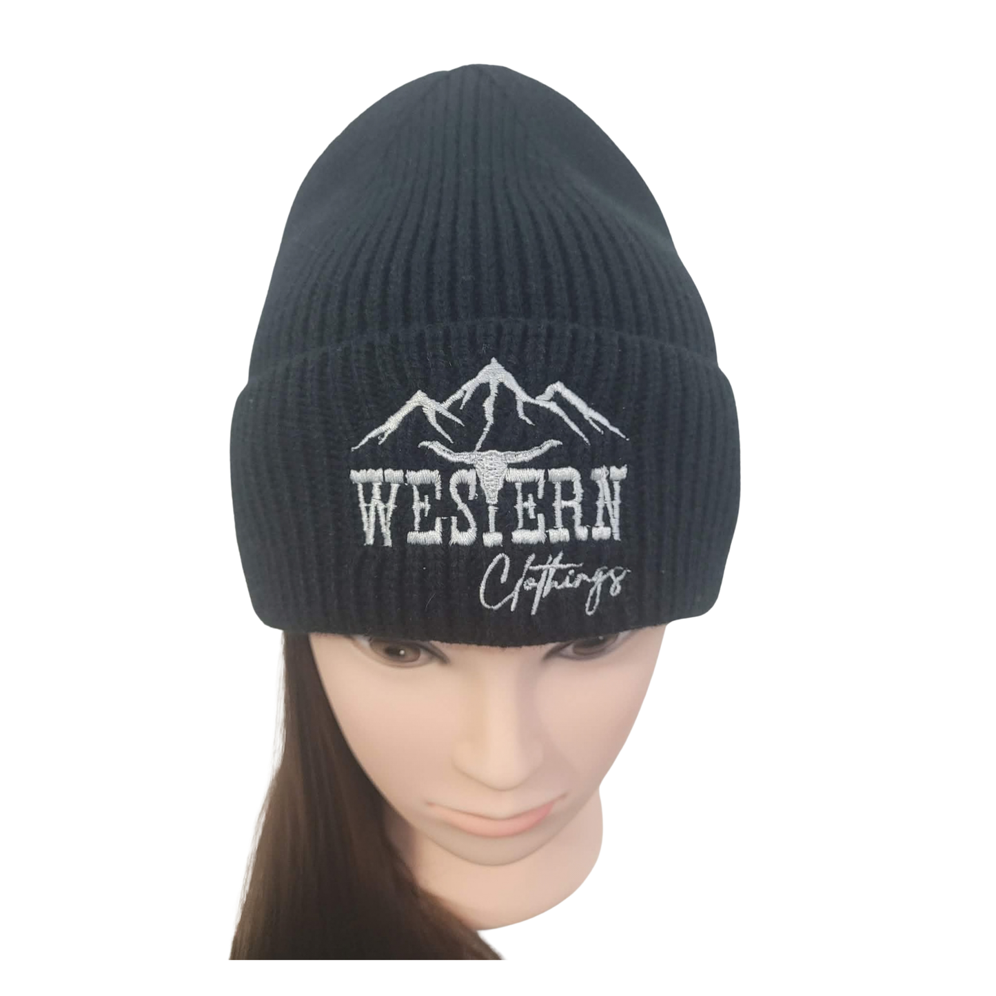 Tuque brodée avec rebord | Noire, grise ou caramel