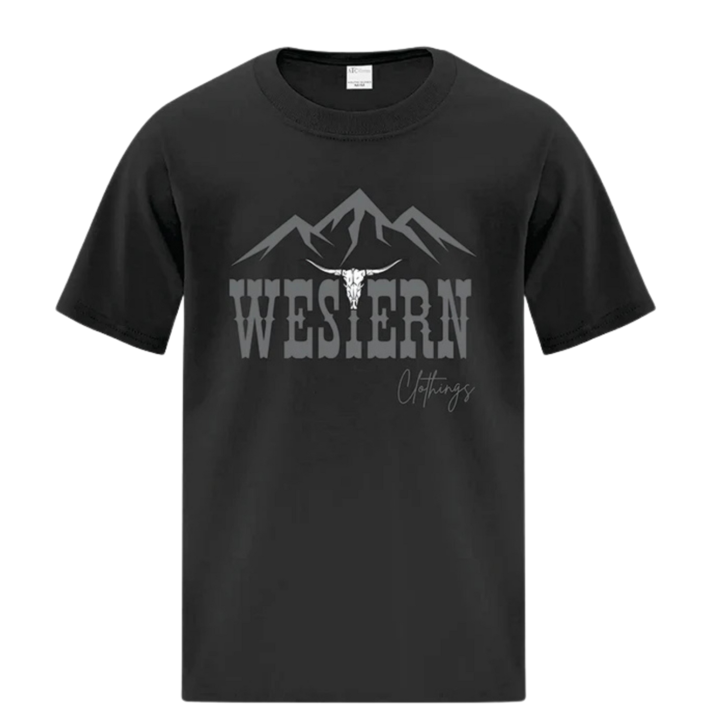 T-shirt western enfant | WC | Orange, gris charbon ou noir