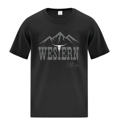 T-shirt western enfant | WC | Orange, gris charbon ou noir