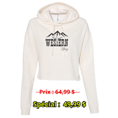Crop top Western Femme hoodie | WC | Crème, noir ou vert pâle
