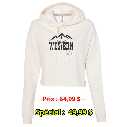 Crop top Western Femme hoodie | WC | Crème, noir ou vert pâle