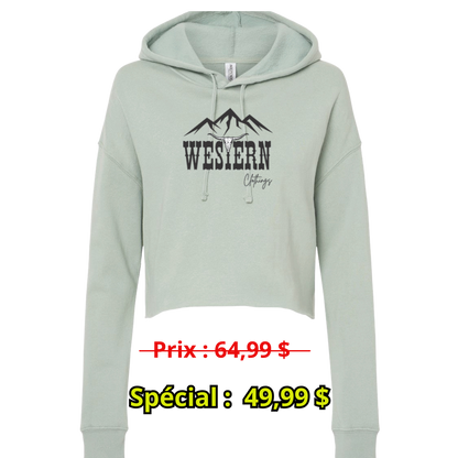 Crop top Western Femme hoodie | WC | Crème, noir ou vert pâle