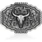 Boucle de ceinture Western | Taureau argenté