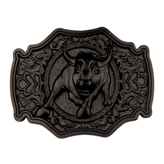 Boucle de ceinture Western | Taureau noir